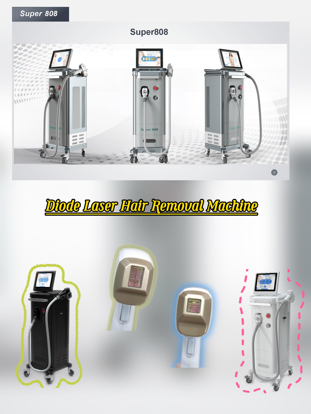 Diode laser hair removal machine