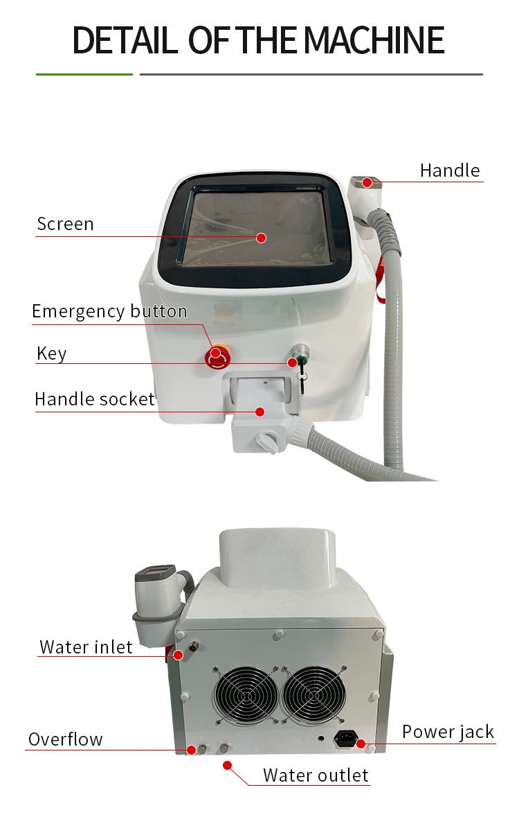 portable diode laser hair removal machine for business use